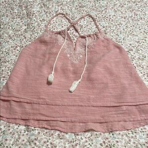Abercrombie & Fitch Light Pink Camisole with Embroidery